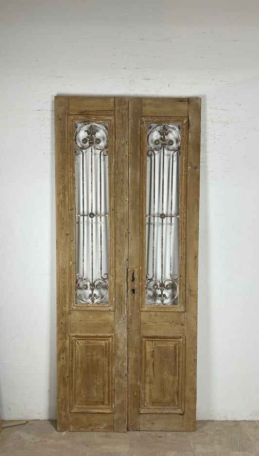 Antique French panel doors with Metal (101 x 43) P66