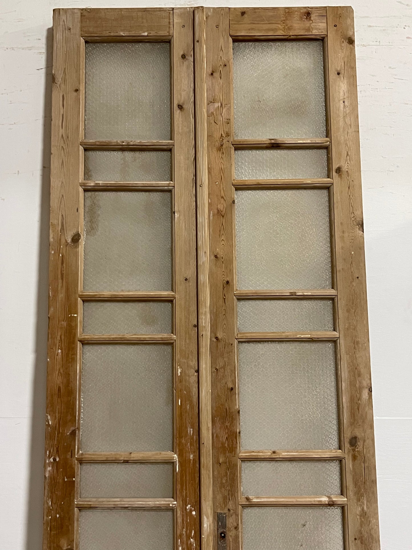 Antique French Panel Doors withg Glass (101.25x39.25) J324A