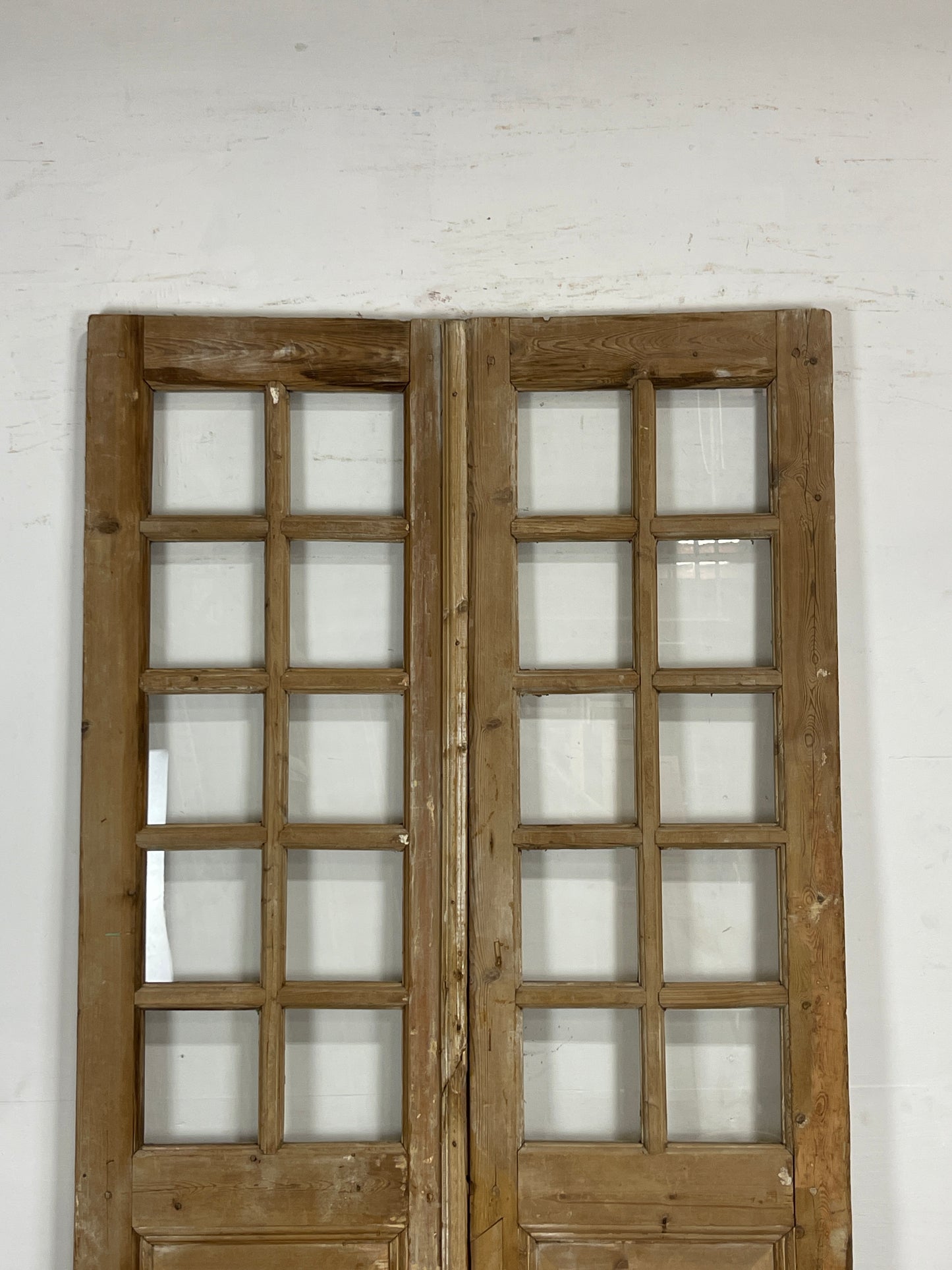 Antique French Panel Doors with Glass   (93.5 x 43.5)   N030