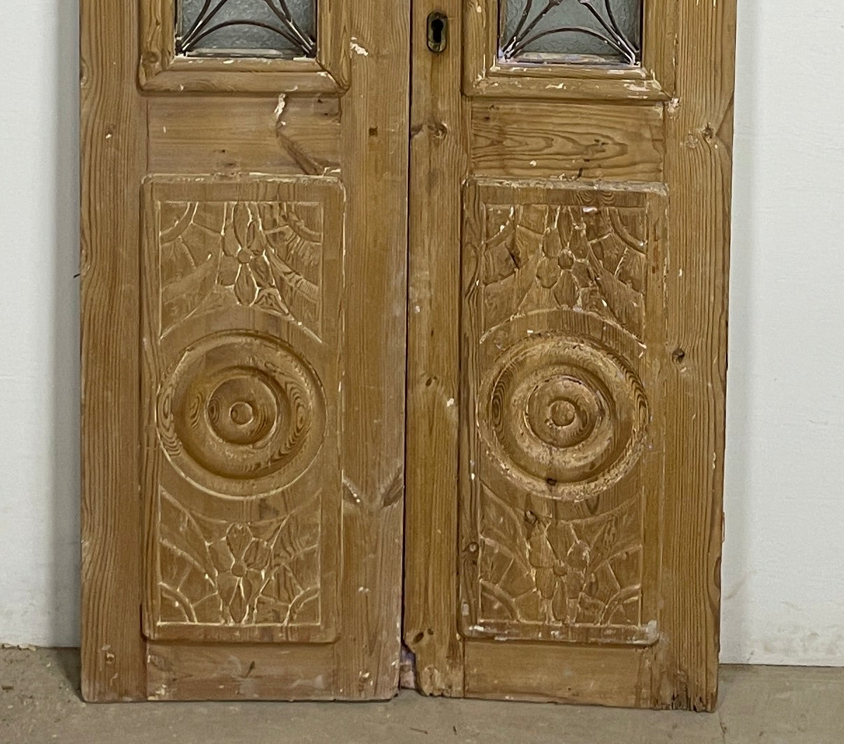Antique French panel doors with Metal(83x35.5) P100