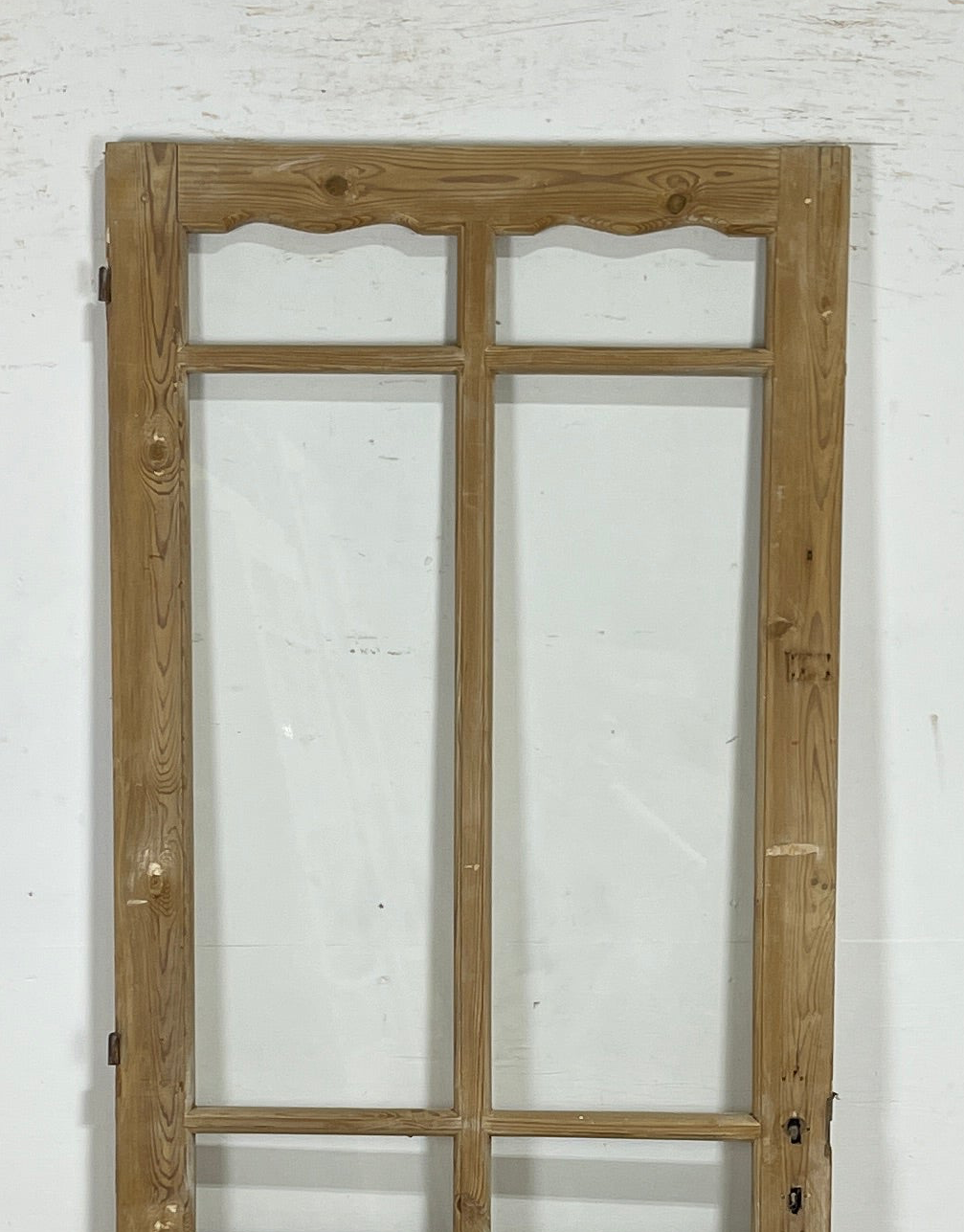 Antique French panel single door with glass (83x32.25) P196