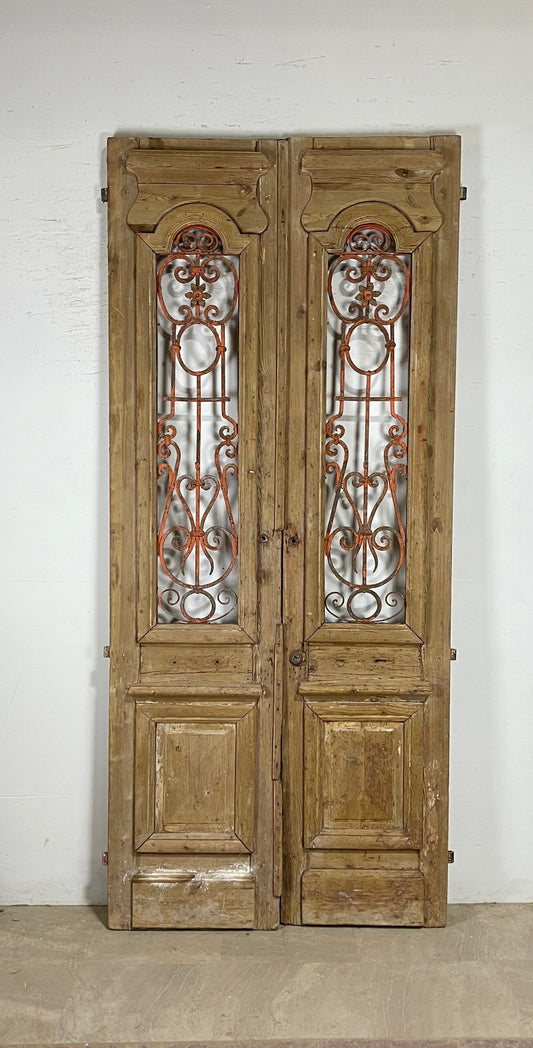 Antique French panel doors with Metal (107 x 47) P63