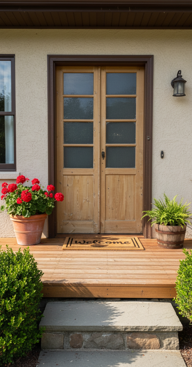 Antique French panel doors with Glass (87.5x44) P167