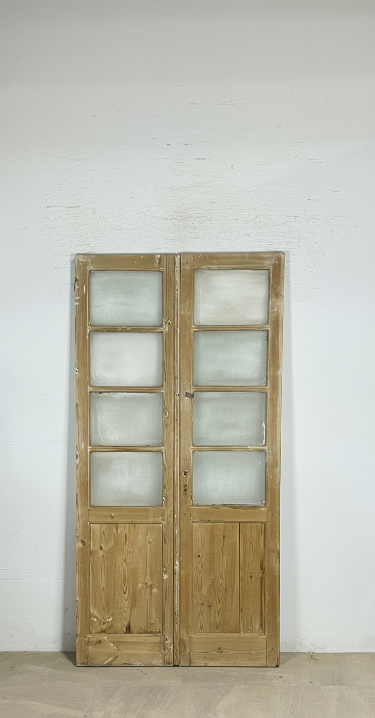 Antique French panel doors with Glass (87.5x44) P167