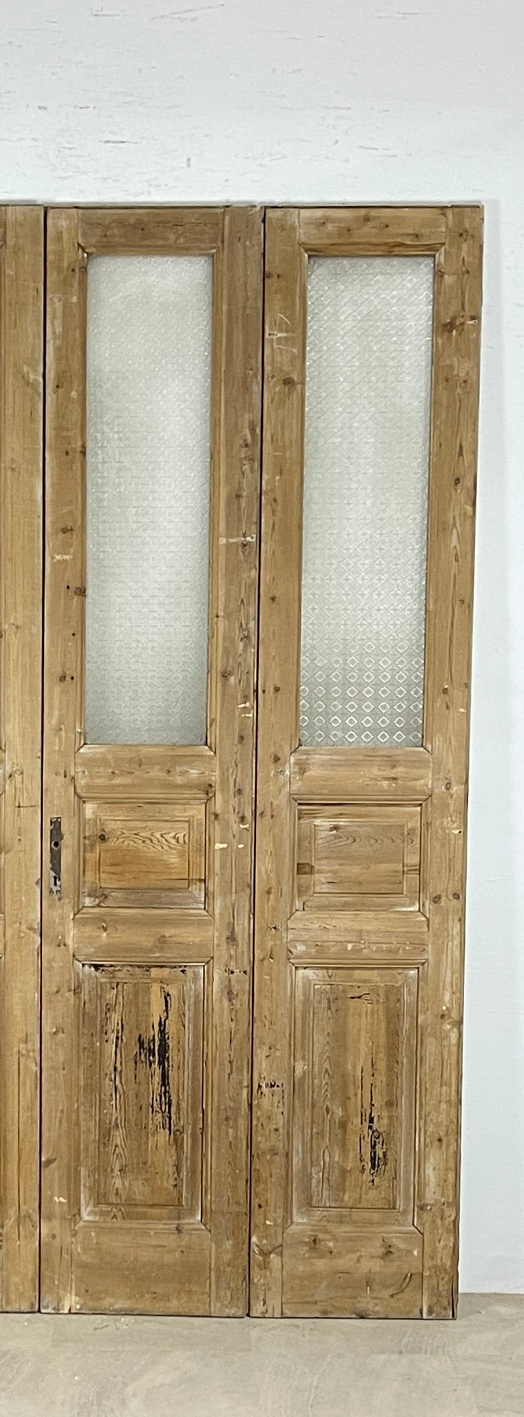Antique French panel doors with Glass 4 Piece set (101x78.5) P188