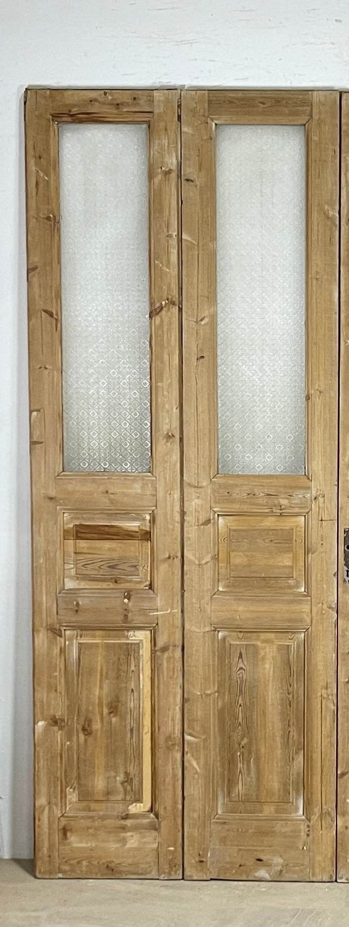 Antique French panel doors with Glass 4 Piece set (101x78.5) P188