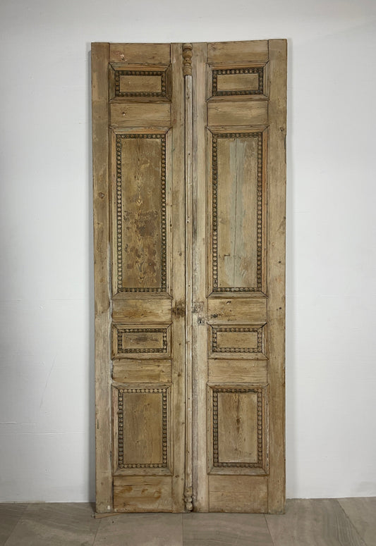 Antique French panel doors with Carvings (104 x 42.5)  O2