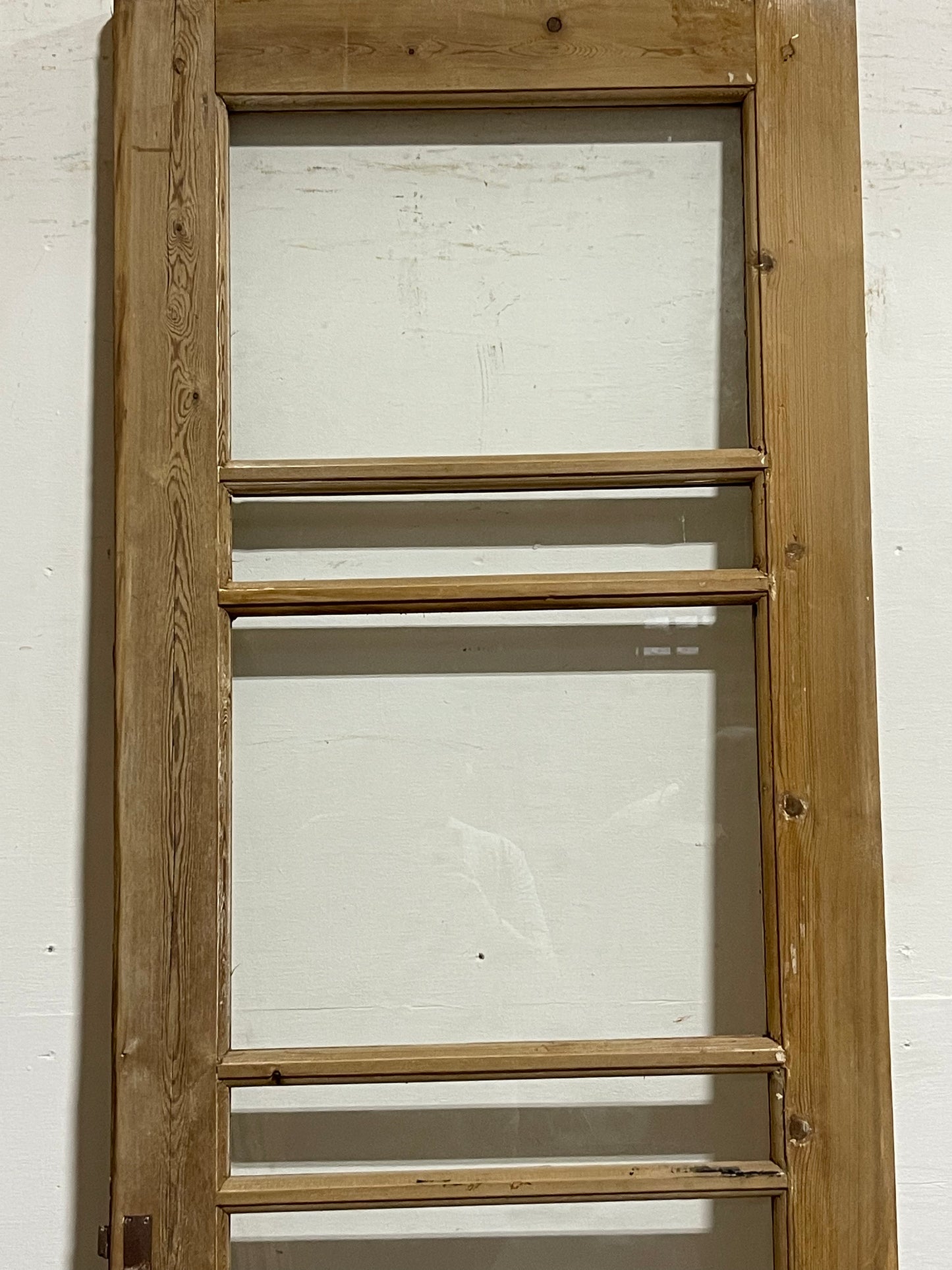 Antique  French Panel Door with Glass  (86x27.5) K312