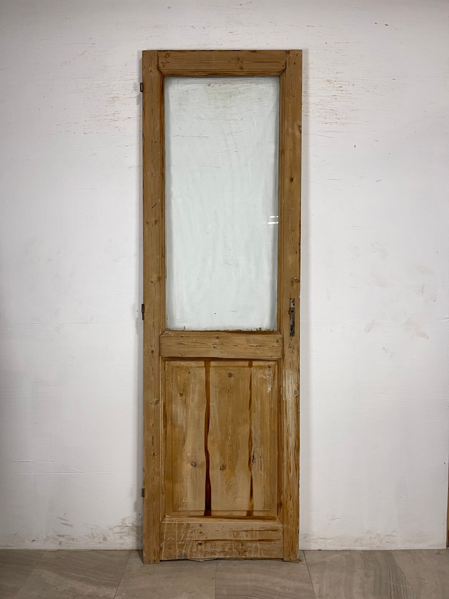 Antique French Panel Door with Glass  (101 x 31) N174