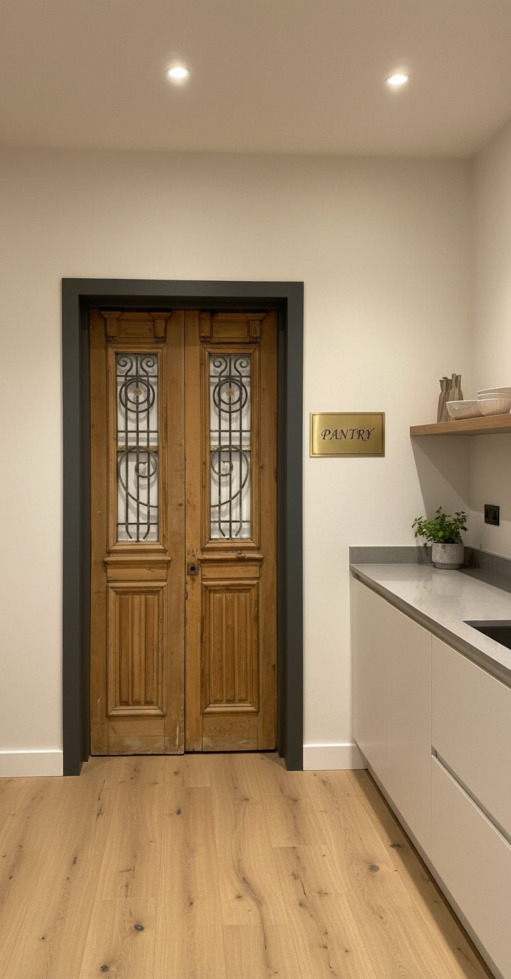 Antique French panel doors with Metal (96x39.5) P116