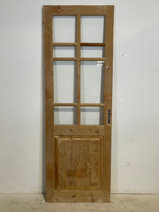 Antique French Panel Door with Glass  (84.25x28.75) L251
