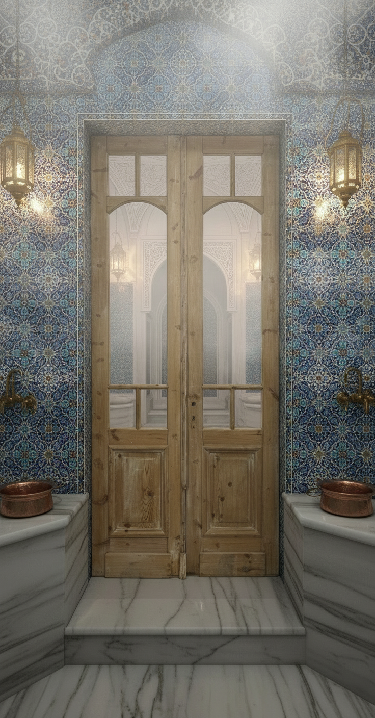 Antique French panel doors with Glass (105x44.5) P141