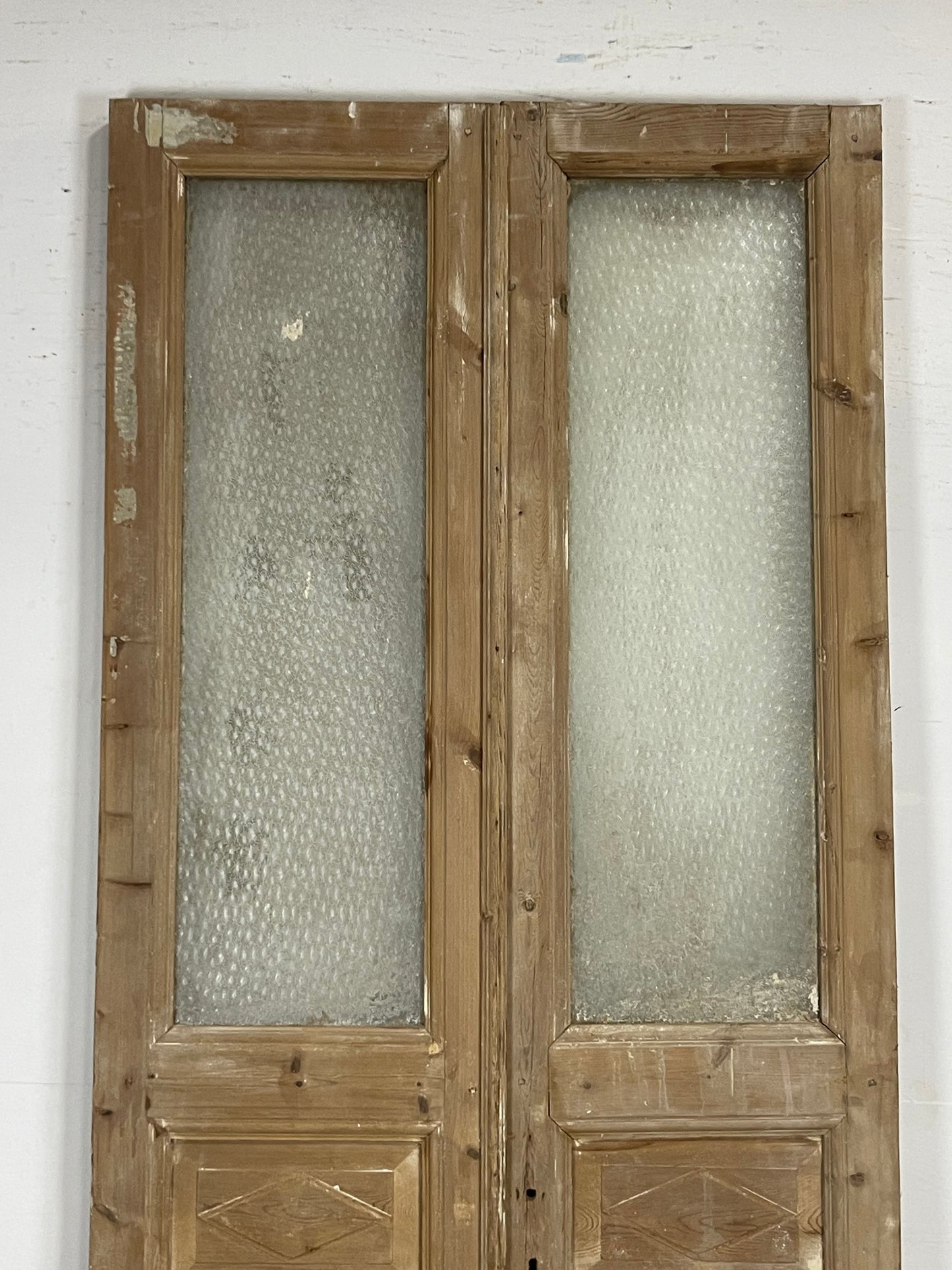 Antique  French Panel Doors with glass (102x42.5)   M108