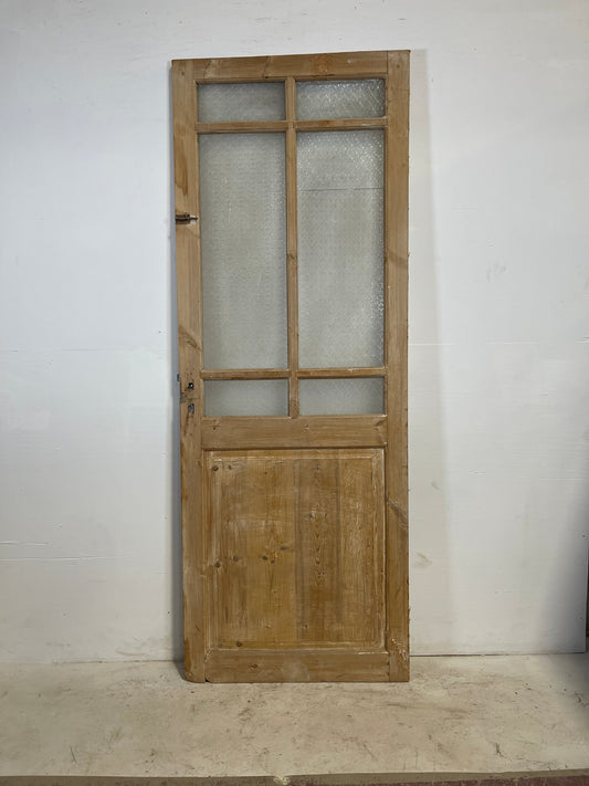 Antique French Panel Door with Glass  (87.5x32.25) L231