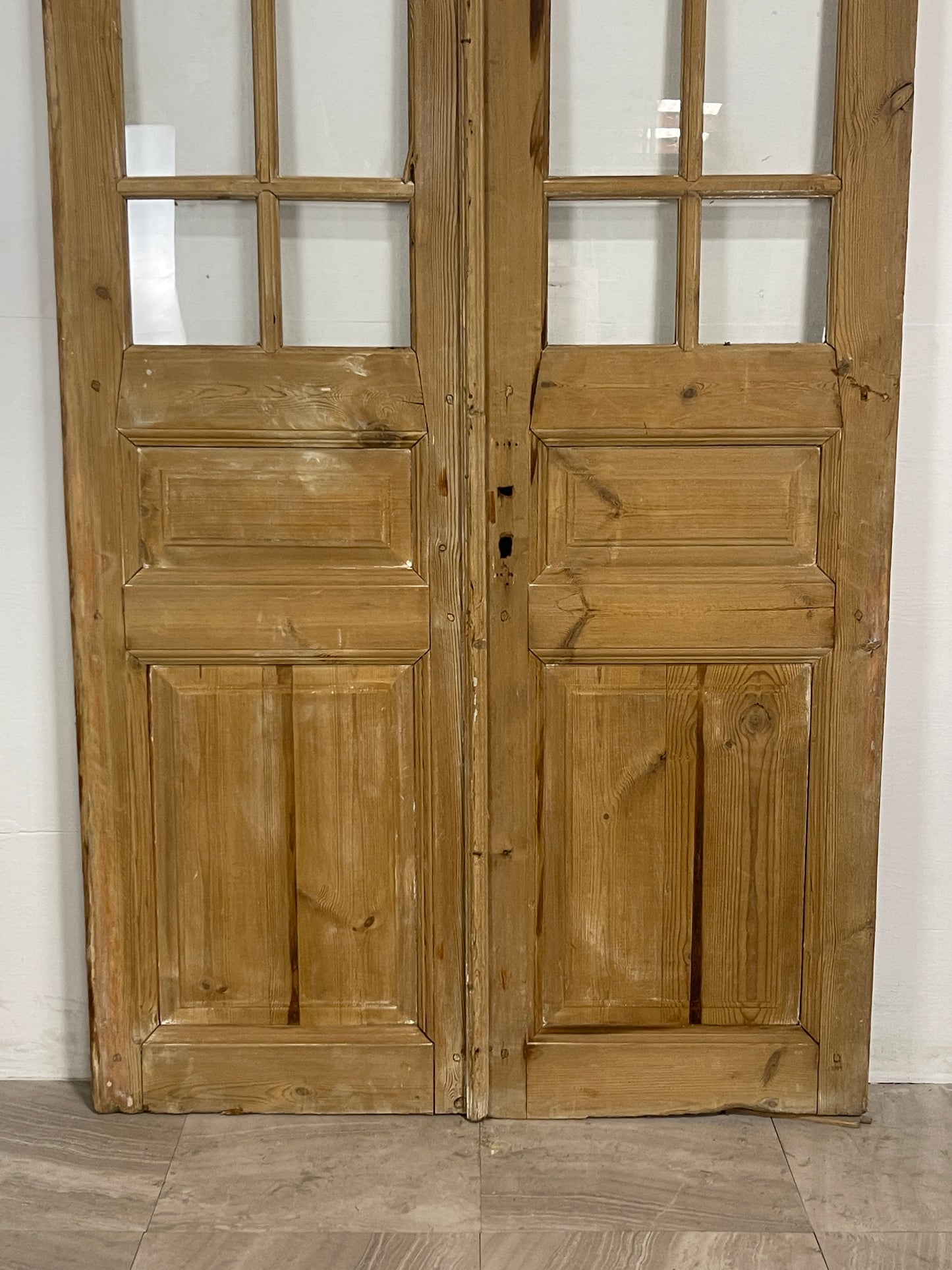 Antique French Panel Doors with Glass   (83 x 47.75)   N033