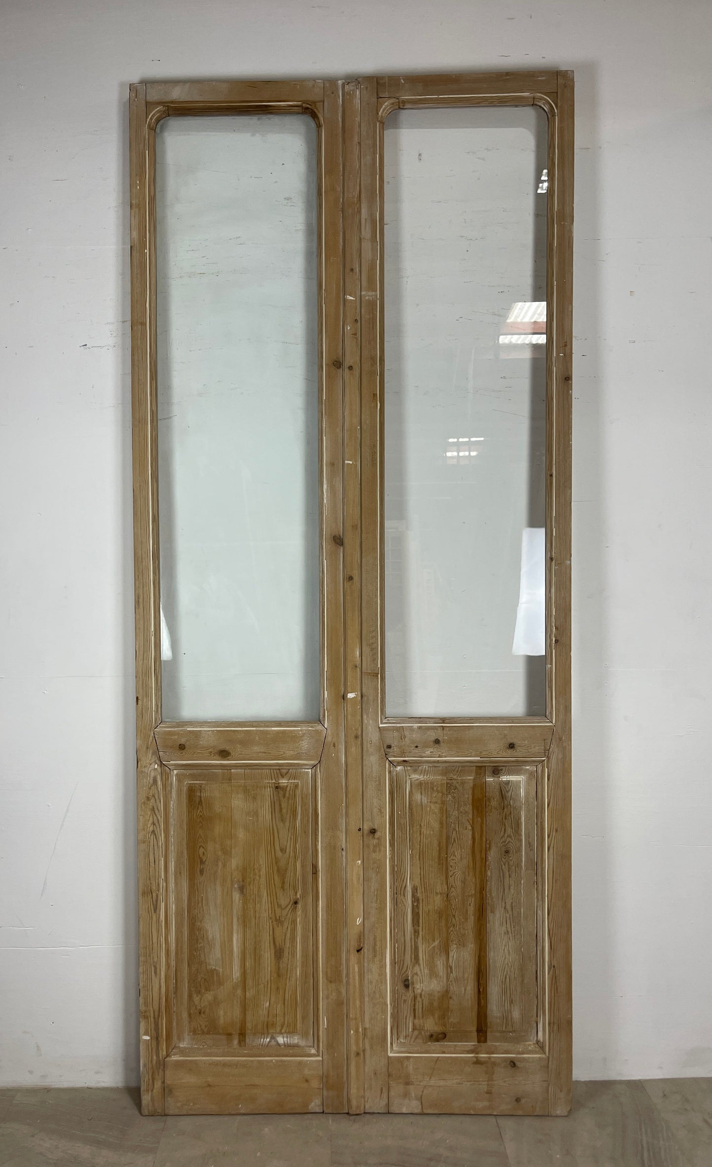 Antique French panel doors with Glass (112.25 x 47.5) O77