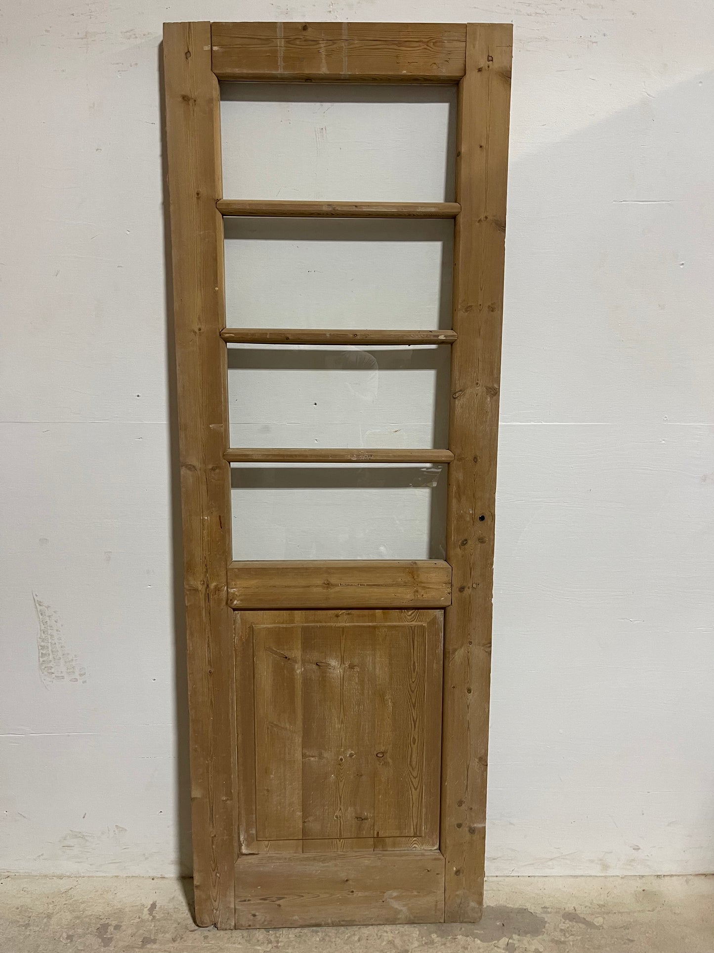 Antique  French Panel Door with Glass  (80.5x27.75) J914