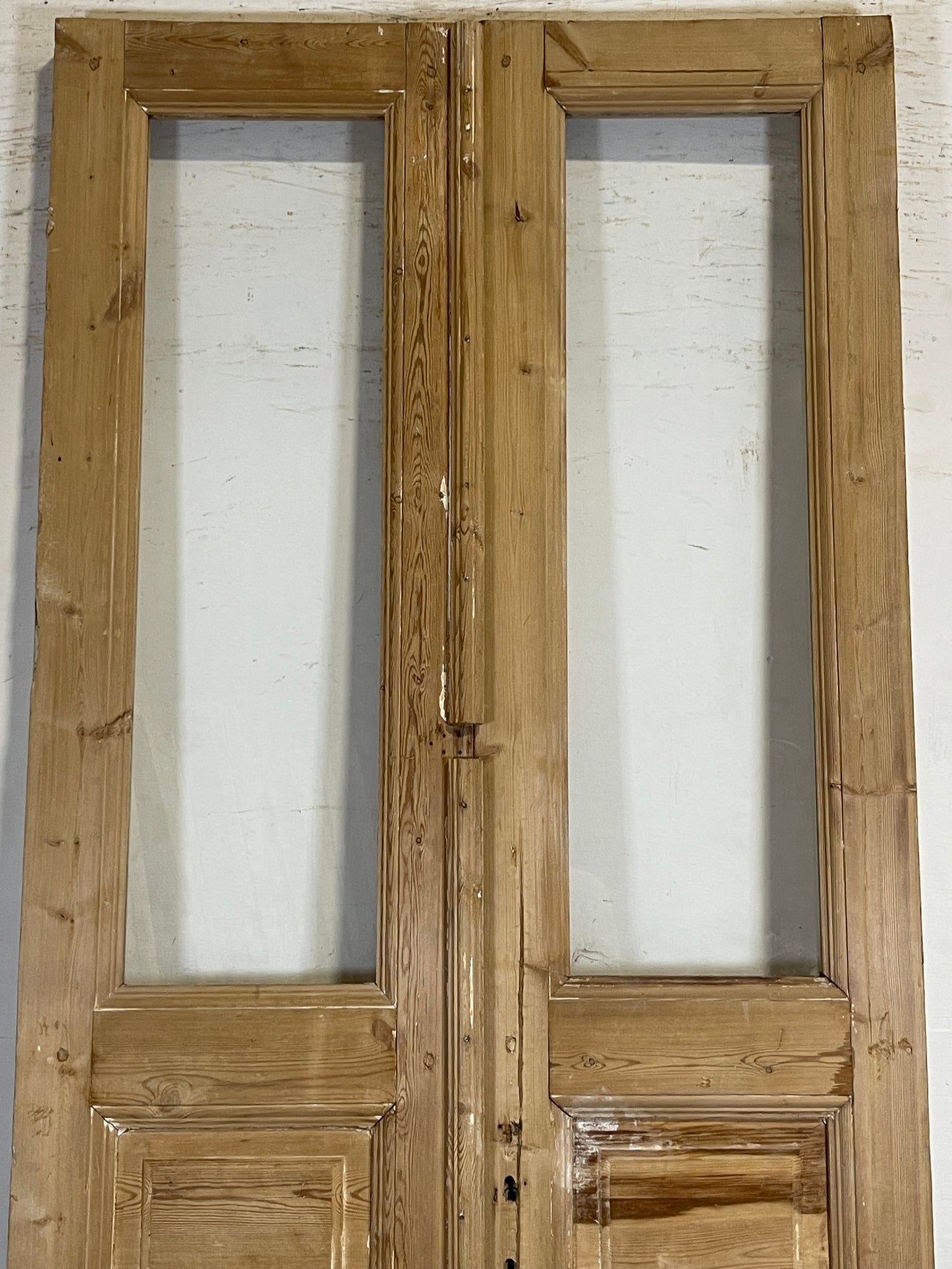 Antique French panel doors with glass (94.25x38.5) K341