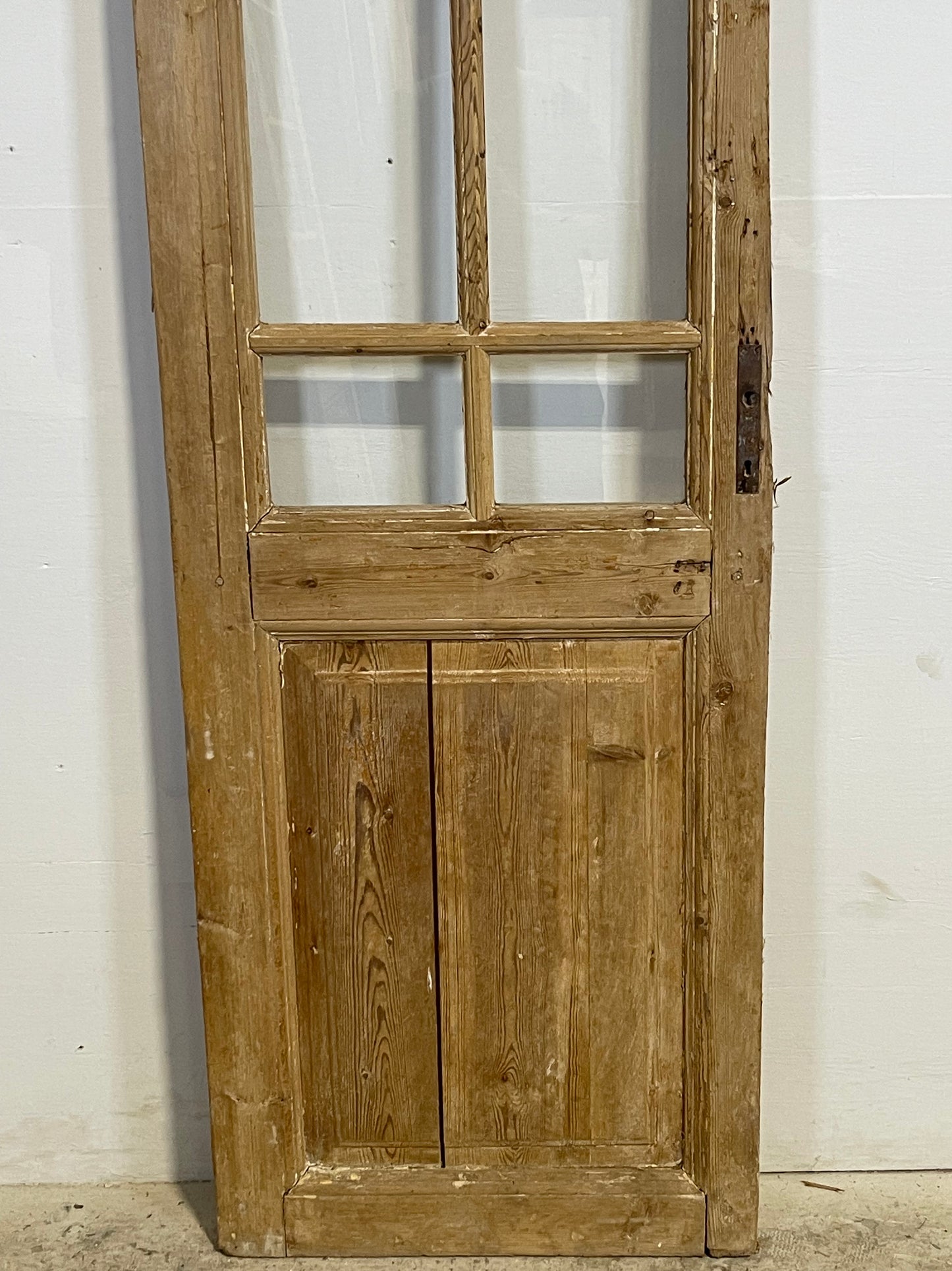 Antique French Panel Door with Glass  (89.75x25.25) L328
