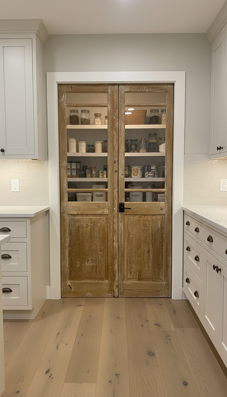 Antique French panel doors with Glass (83x44) P154