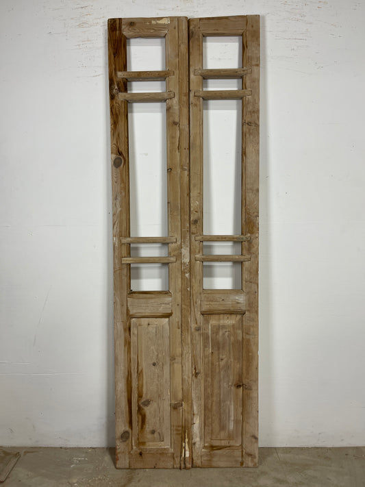 Antique French Panel Door with glass(86.75 x 28.25) O287