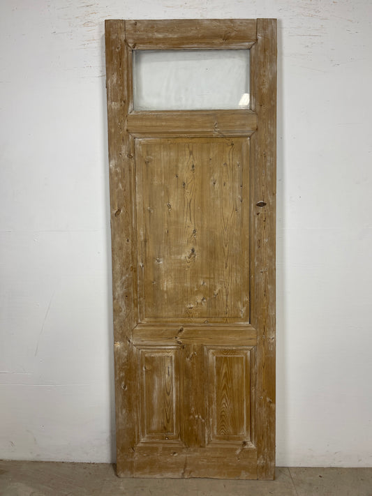 Antique French Panel Door - Single with glass (85.5x29.75) O256