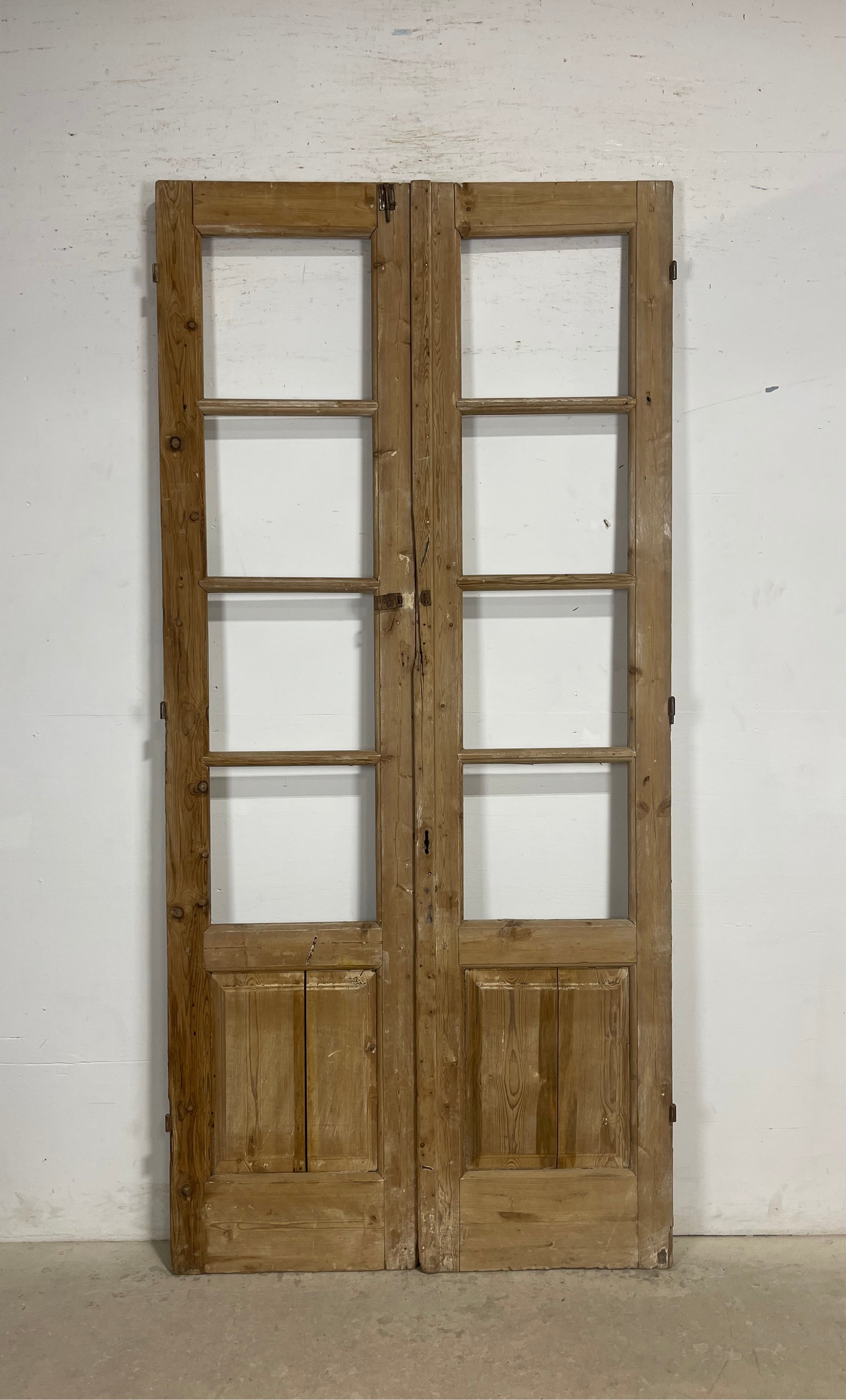 Antique  French Panel Doors with glass (92.5x43.5)   M268