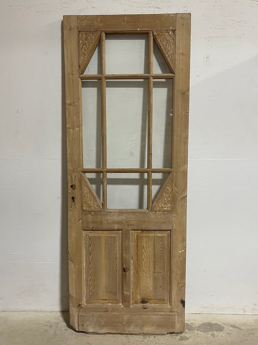 Antique French Panel Door with Glass (84x32) J899