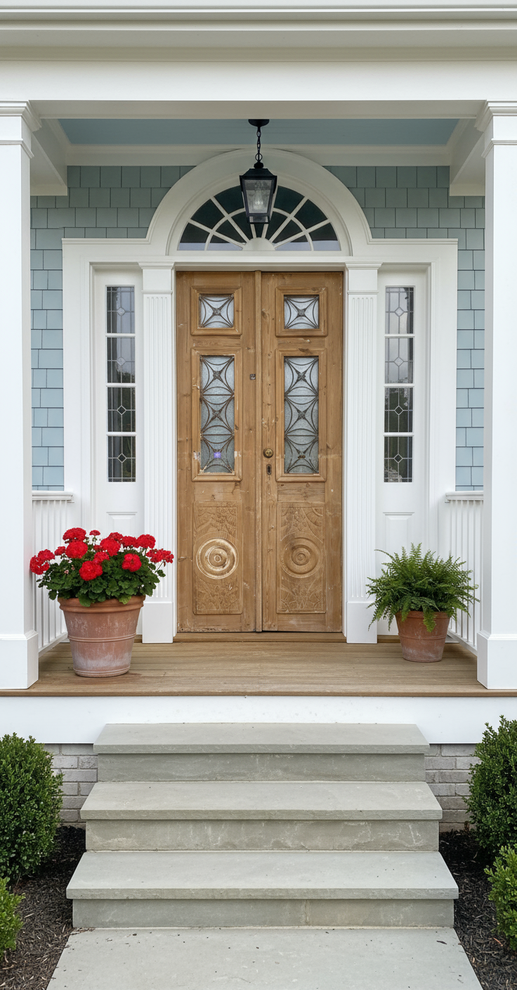 Antique French panel doors with Metal (83x35.5) P98