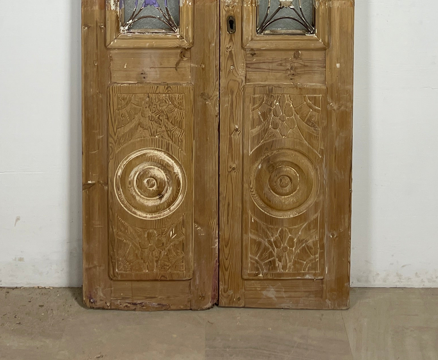 Antique French panel doors with Metal (83x35.5) P98