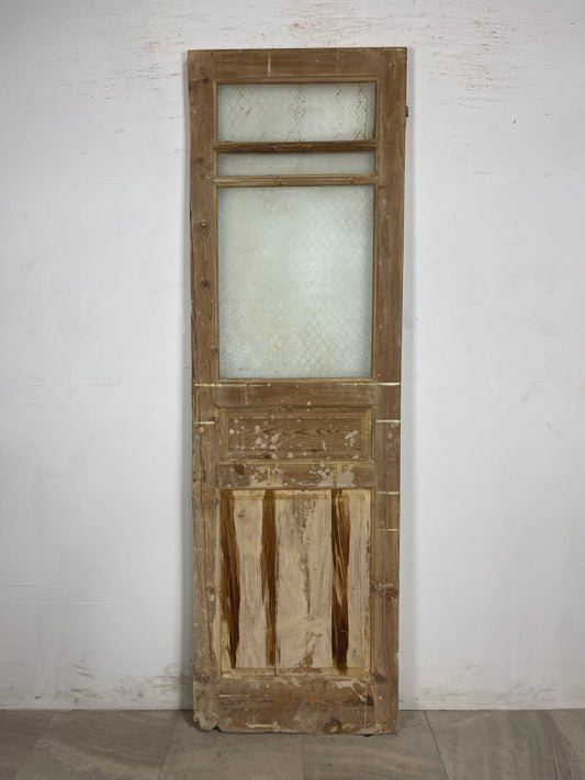 Antique French Panel Door with Glass  (91 x 28) N199