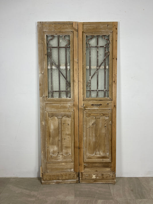 Antique French panel doors with Metal (83.5 x 39.5) O23