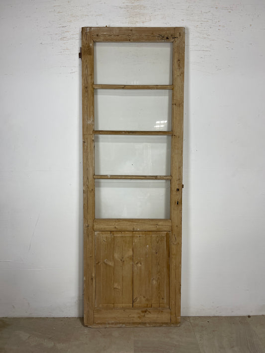 Antique French Panel Door - Single with glass (87x29.5) O262