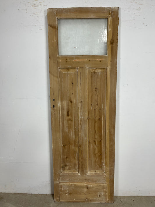 Antique French Panel Door - Single with glass (83x28) O240