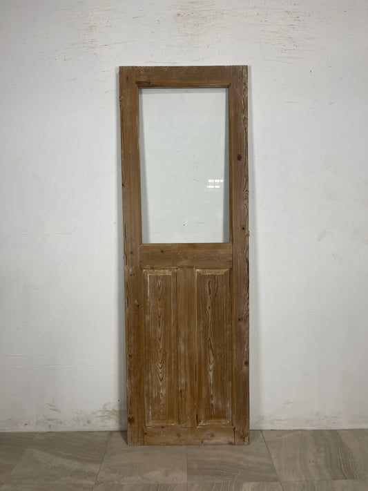 Antique French Panel Door with Glass  (84 x 28) N192