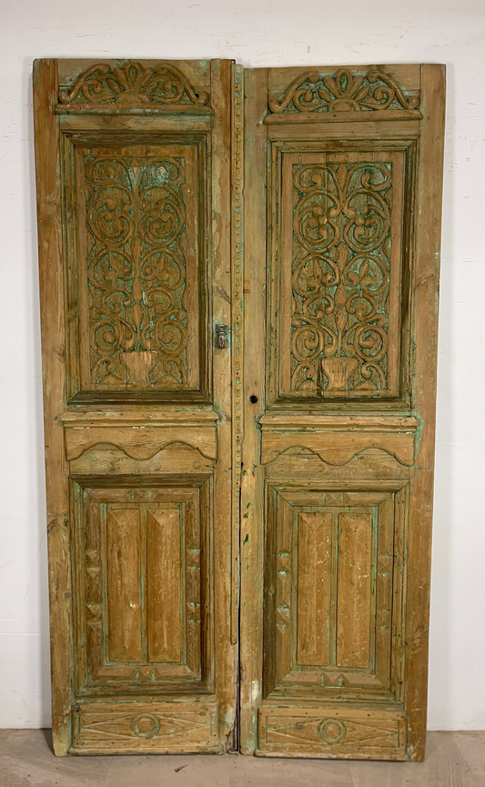 Antique French panel doors with Carvings (102 x 52.75) P39