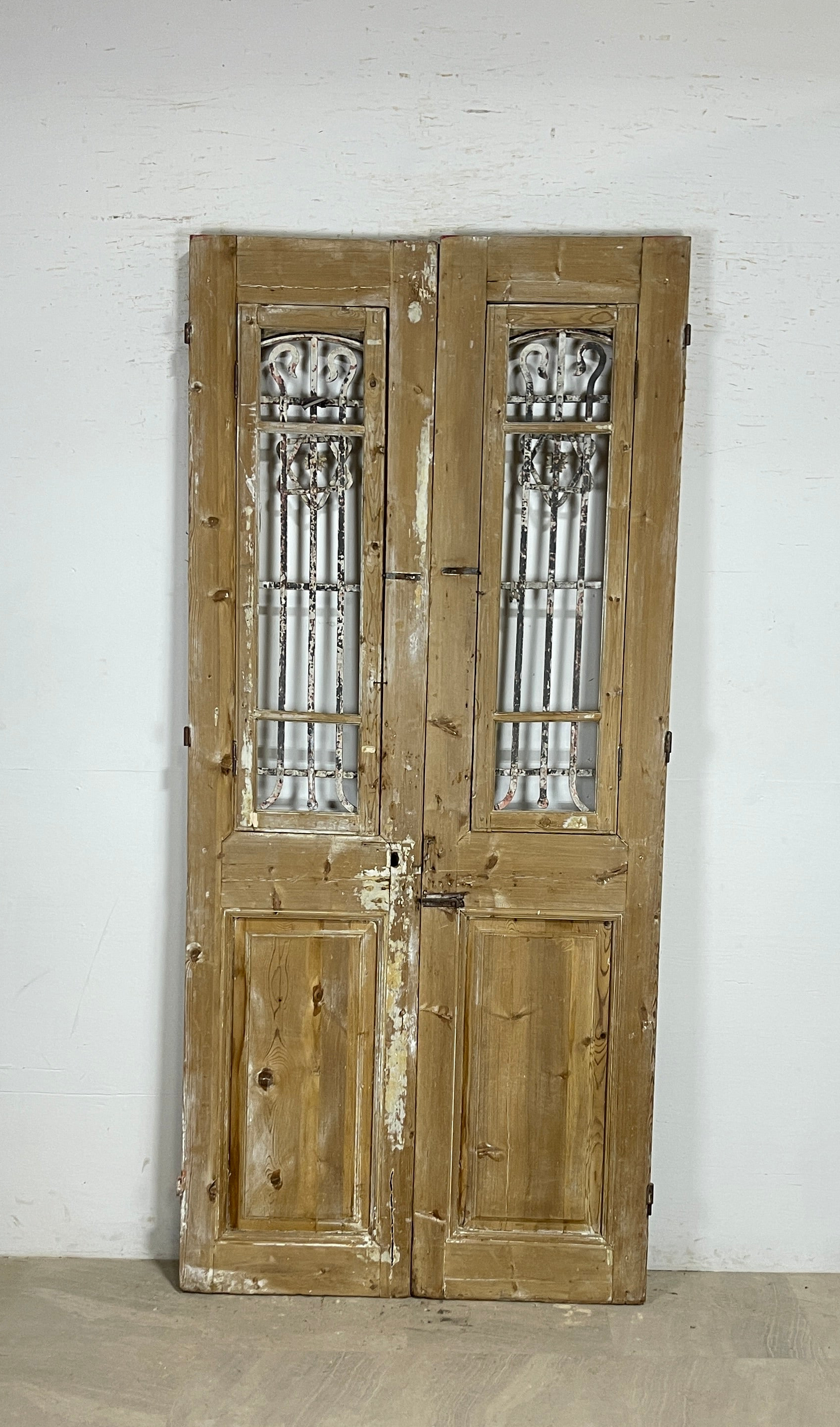 Antique French panel doors with Metal (95x44) P125