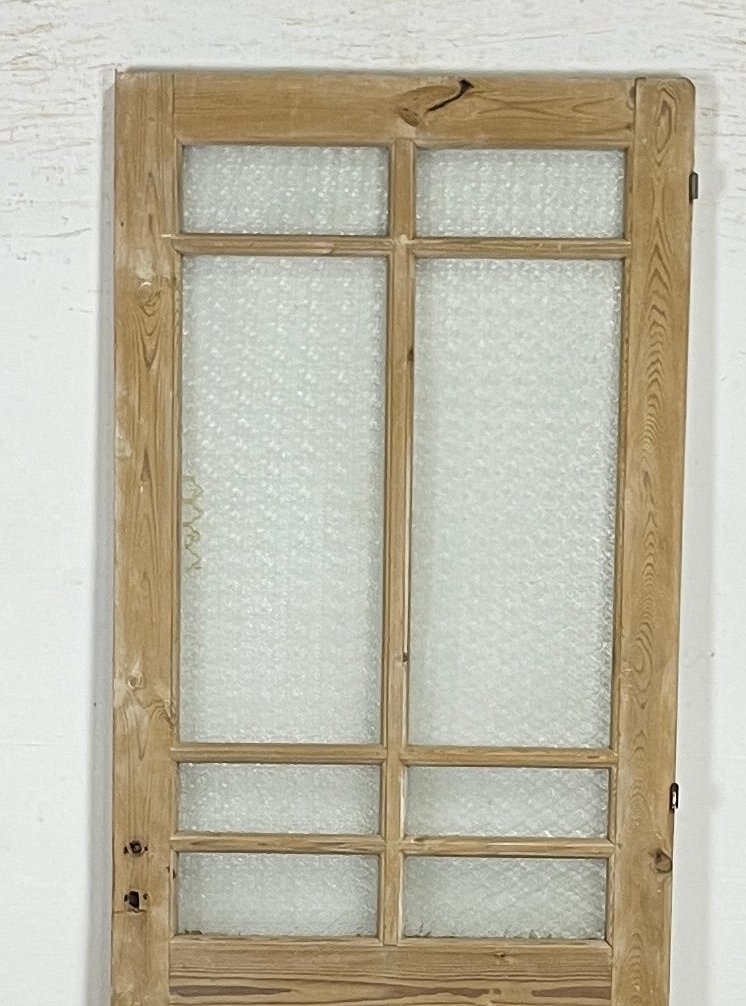 Antique French panel single door with glass (85x32.5) P192