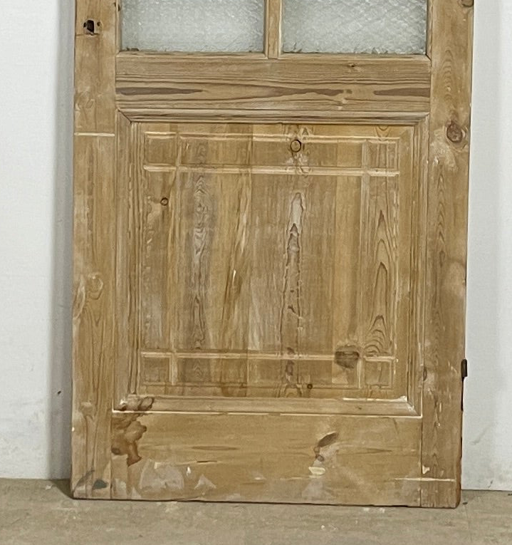 Antique French panel single door with glass (85x32.5) P192