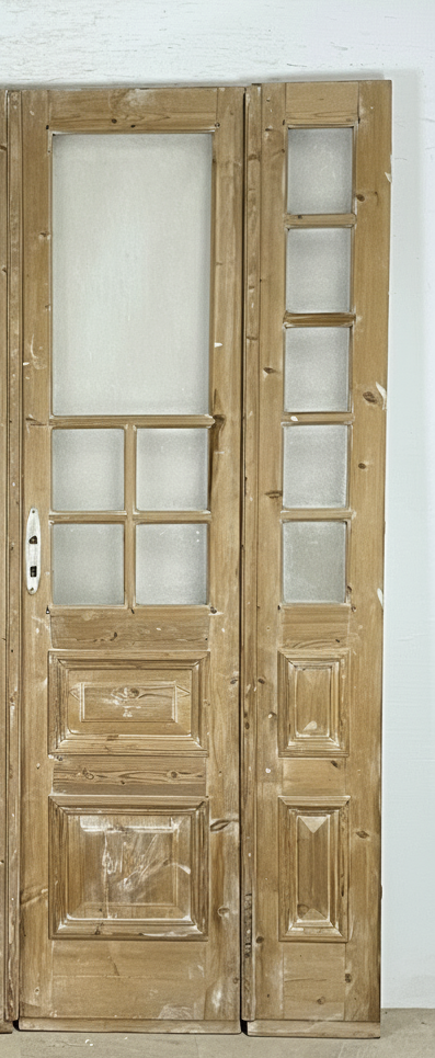 Antique French panel doors with Glass - 4 Piece set (96x75) P182