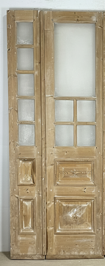 Antique French panel doors with Glass - 4 Piece set (96x75) P182