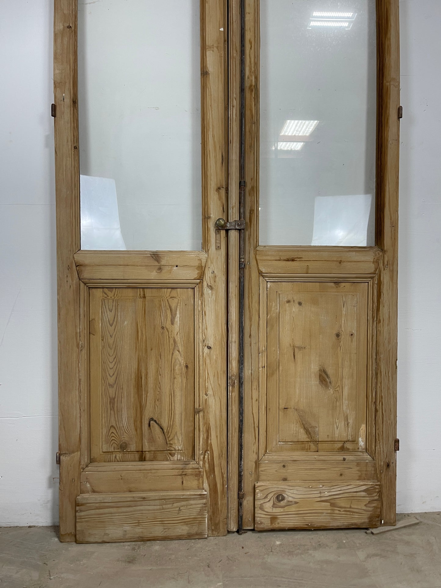 Antique French panel doors with Glass (113.5 x 49) 0291