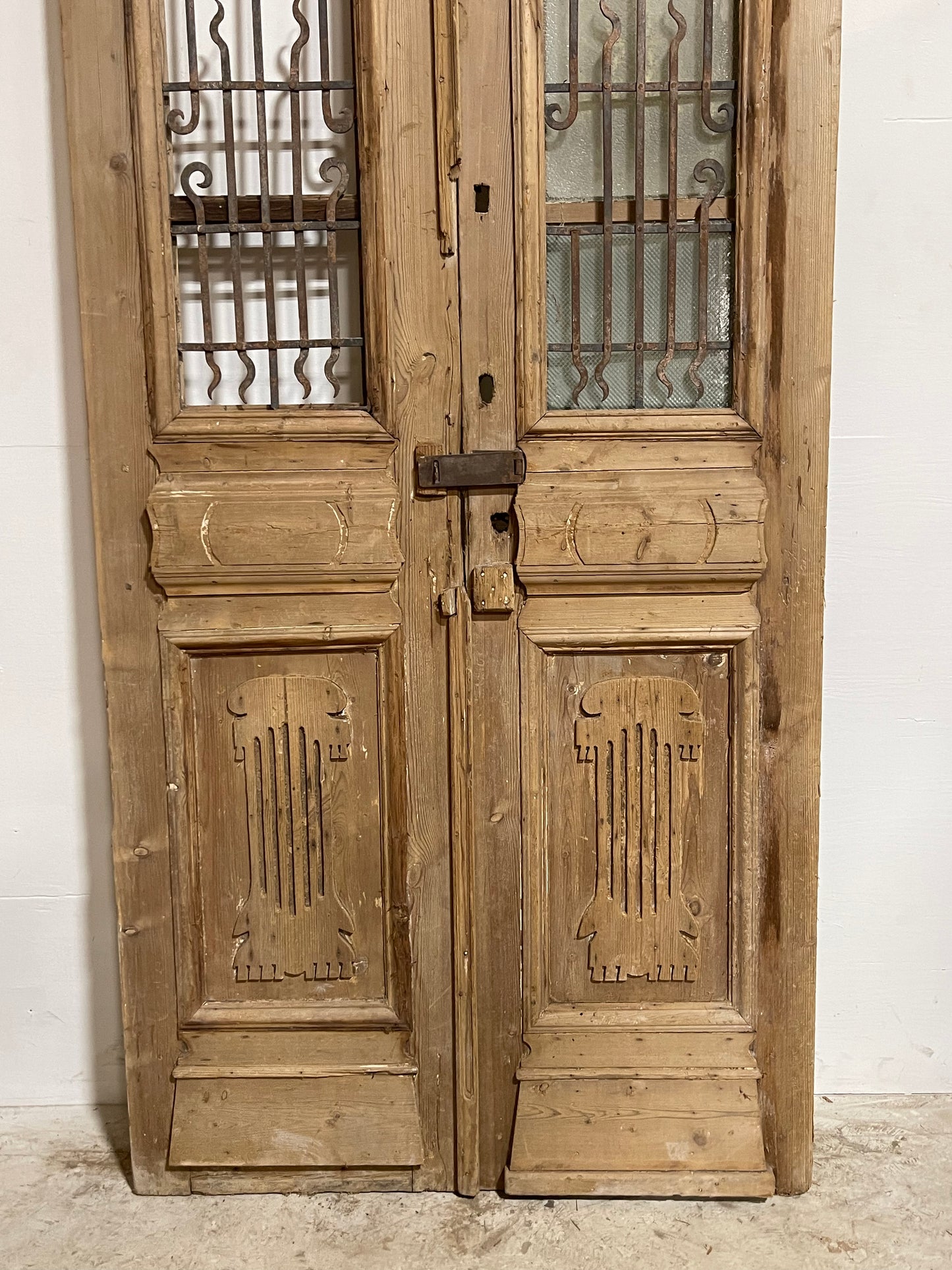 Antique French Panel Doors with Metal (97x44.75) J113