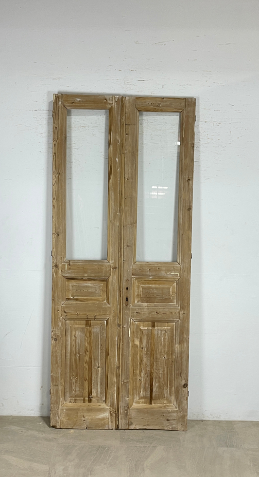 Antique French panel doors with Glass (101x42) P144