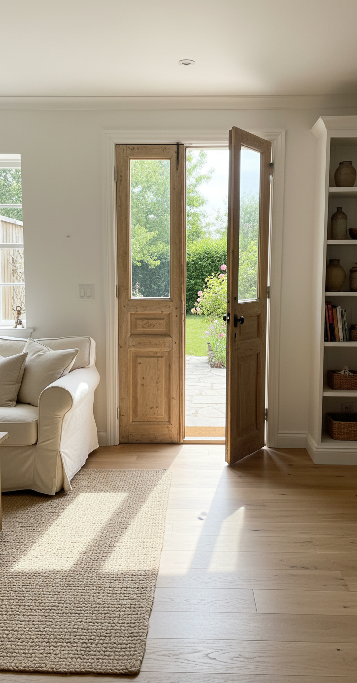 Antique French panel doors with Glass (101x42) P144