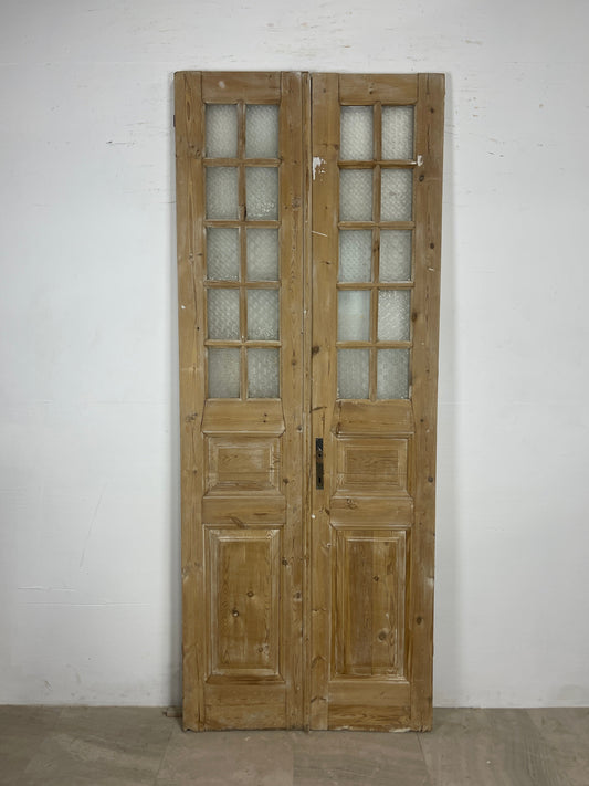 Antique French panel doors with Glass  (93.75 x 37) O73