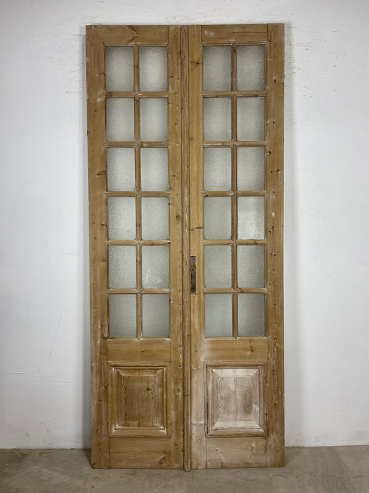 Antique French panel doors with Glass (98.25x43.5) O293
