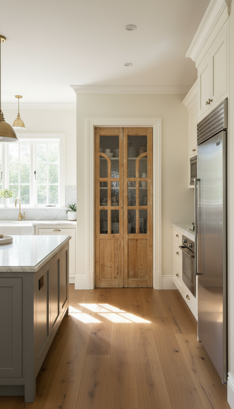 Antique French panel doors with Glass (82x30.5) P109