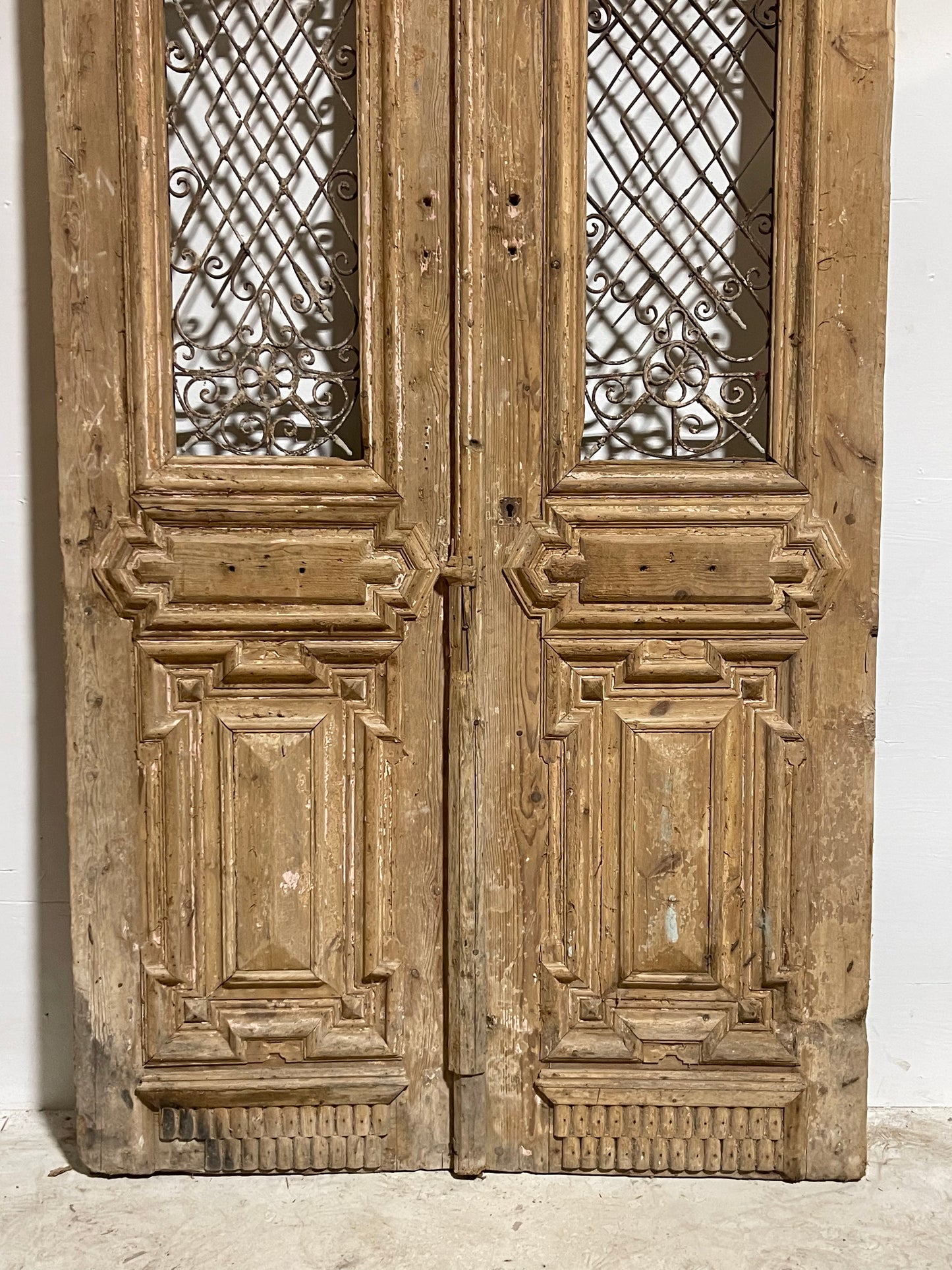 Antique French panel Doors with Metal (105.5x54.75) J104