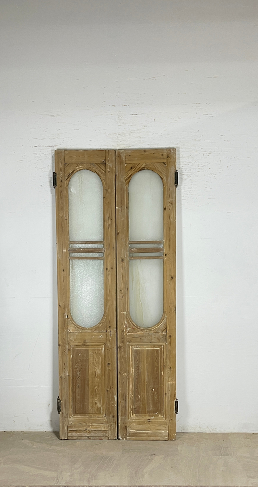 Antique French panel doors with Glass (95.5x39.5) P163